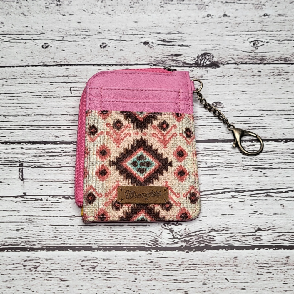 Wrangler Card Holder Aztec Pink